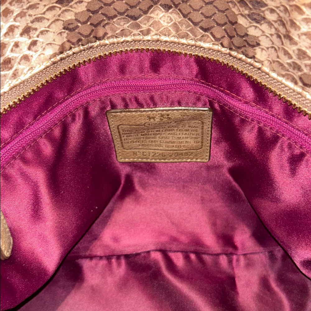 Coach nylon beige python print handbag - image 4